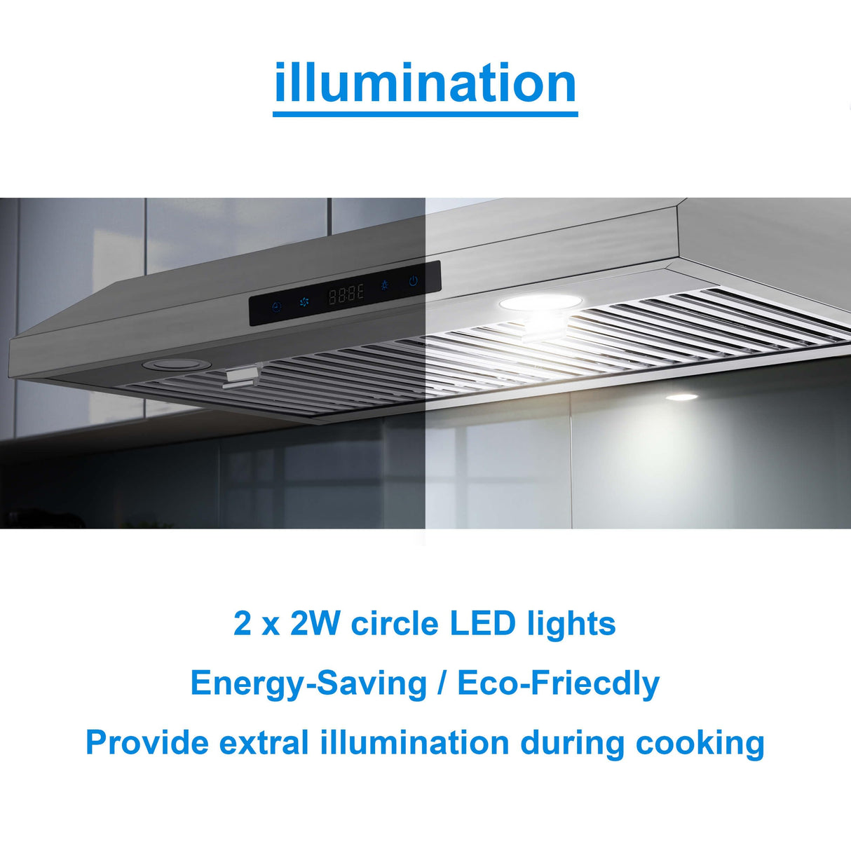 SNDOAS Range Hood 30 Inch Under Cabinet,Ductless Range Hoods with Touch Control,3-Venting Kitchen hood,Stainless Steel Vent Hood,Under Cabinet Range Hood 30 inch,Hood Vents for Kitchen 3 Speeds SNDOAS