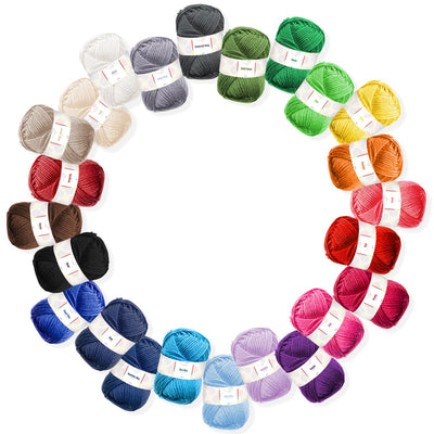 Soft Yarn for Crocheting - 2400 Yards Crochet Yarn for Crocheting and Knitting Yarn, Amigurumi Yarn for Knitting, Acrylic Yarn Bulk, Perfect Yarn for Crafts, Crocheting Yarn Set - 24 Yarn Pack x 50g