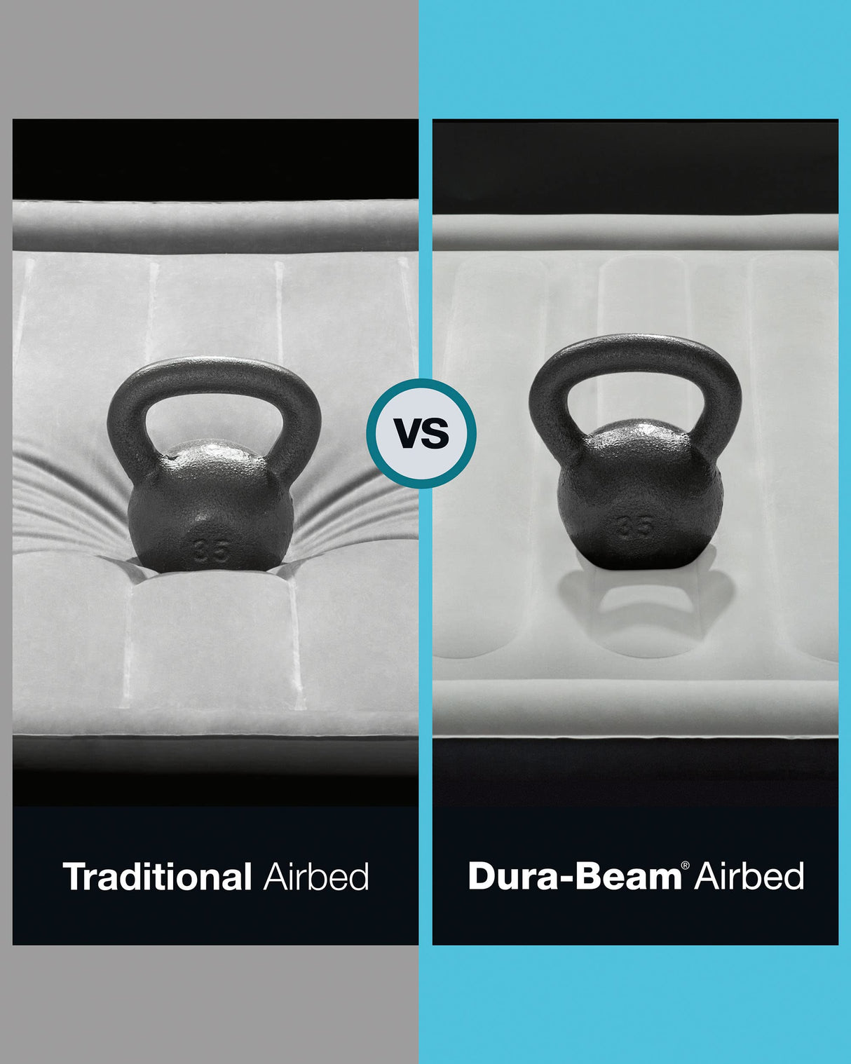 Intex 64757E Dura-Beam Standard Downy Air Mattress: Fiber-Tech - Twin Size - 10in Bed Height - 300lb Weight Capacity - Pump Sold Separately Intex