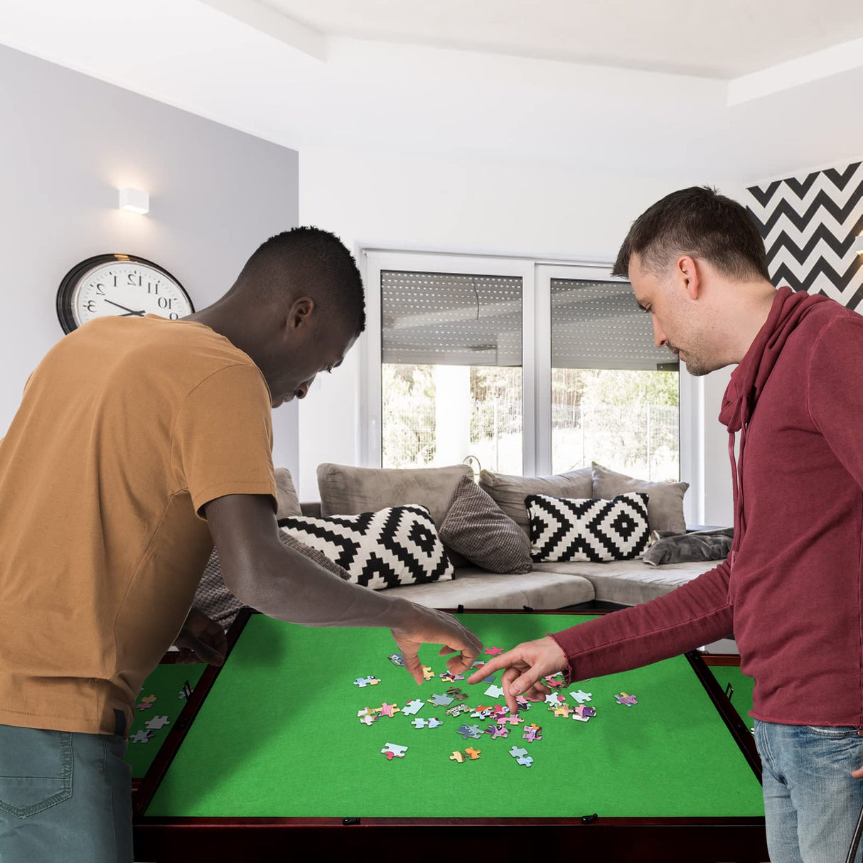 Kcelarec Wooden Jigsaw Puzzle Table with 2 Drawers for Puzzle Amateur,Large Portable Folding Puzzle Table with Tilting Non-Slip Surface,Jigsaw Table for 1500 Pcs Puzzles Kcelarec