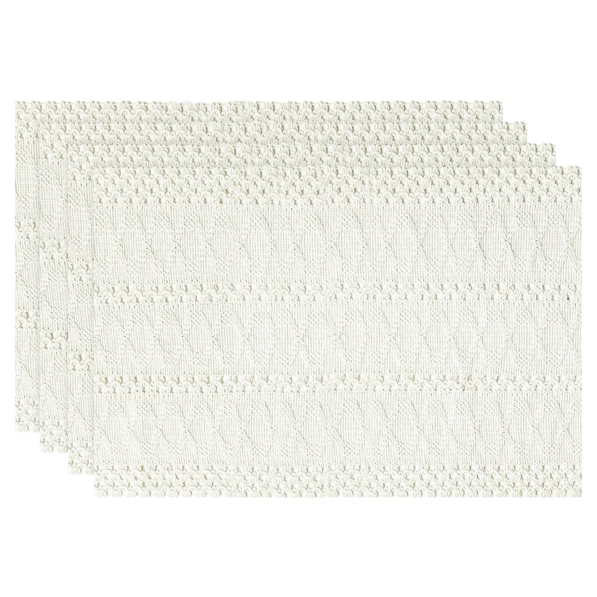 Artoid Mode Beige Farmhouse Woven Rustic Hollow Placemats Set of 4,12x18 Inch Seasonal Holiday Table Mats Party Kitchen Dining Decoration Artoid Mode