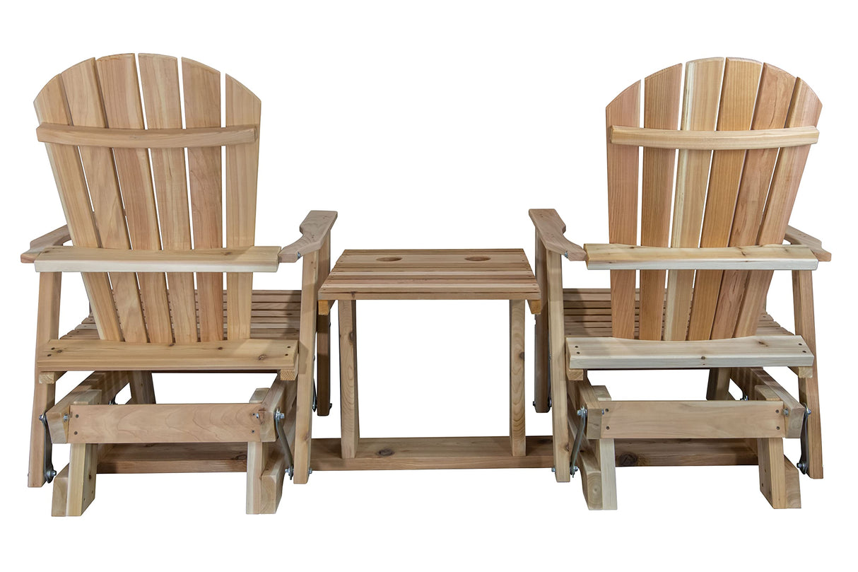 Kilmer Creek 6' Natural Cedar Fanback Adirondack-Style Settee Glider, Amish Crafted Kilmer Creek