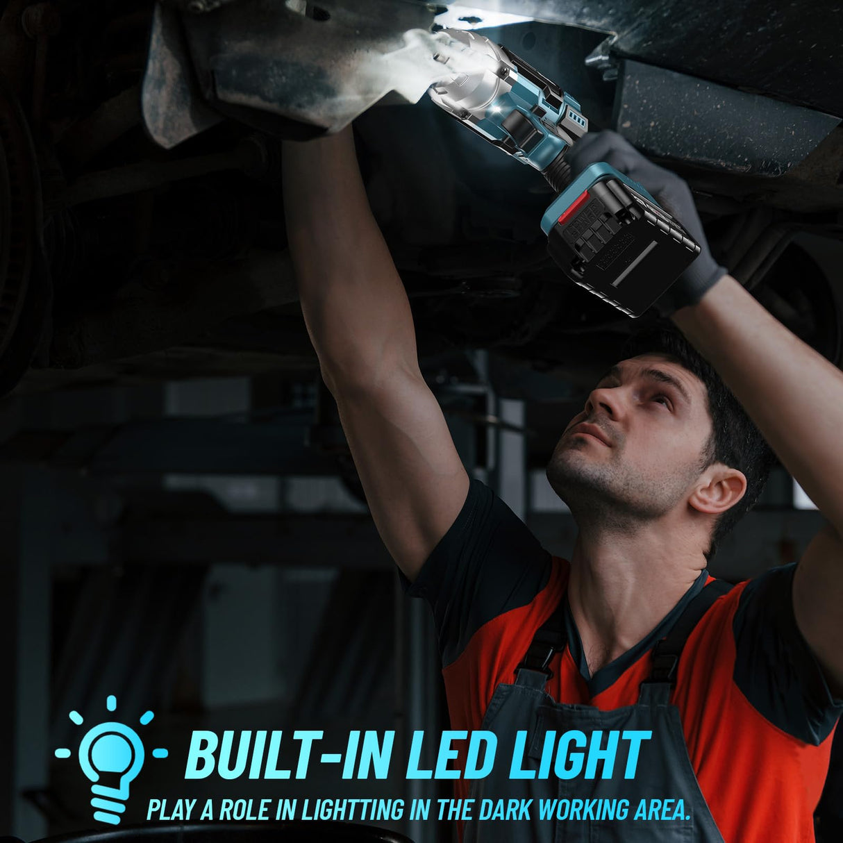 Seesii Cordless Impact Wrench, Brushless Impact Wrench 1/2 inch Max Torque 479 Ft-lbs(650Nm), 3300RPM w/ 2x 4.0 Battery, 6 Sockets,9 Drill,6 Screws, High Torque Power Impact Wrench for Car Home, WH700 Seesii