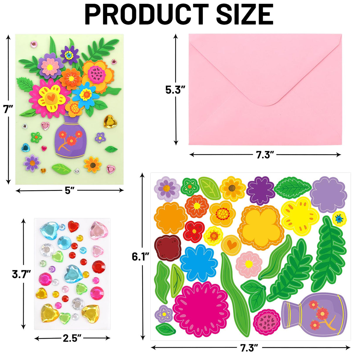 Treasure Cove Card Making Kits for Kids Handmade DIY Greeting Card Kits Thank You Cards Art Crafts with Envelopes Stickers for Girls Boys Birthday Thanksgiving Party Supplies 12 Pcs Treasure Cove