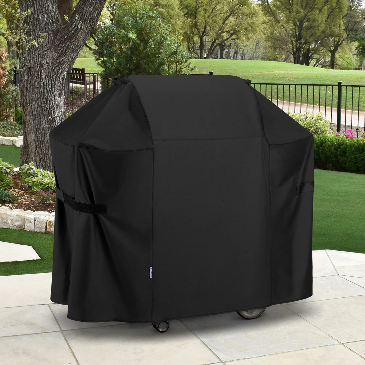 SunPatio BBQ Grill Cover 52 Inch, Outdoor Durable Waterproof Gas Barbecue Cover, Compatible for Weber Spirit 200 and 300 Series, Charbroil and Kenmore Grills, Compared to Weber 7106, 52" x 26" x 43"H SunPatio