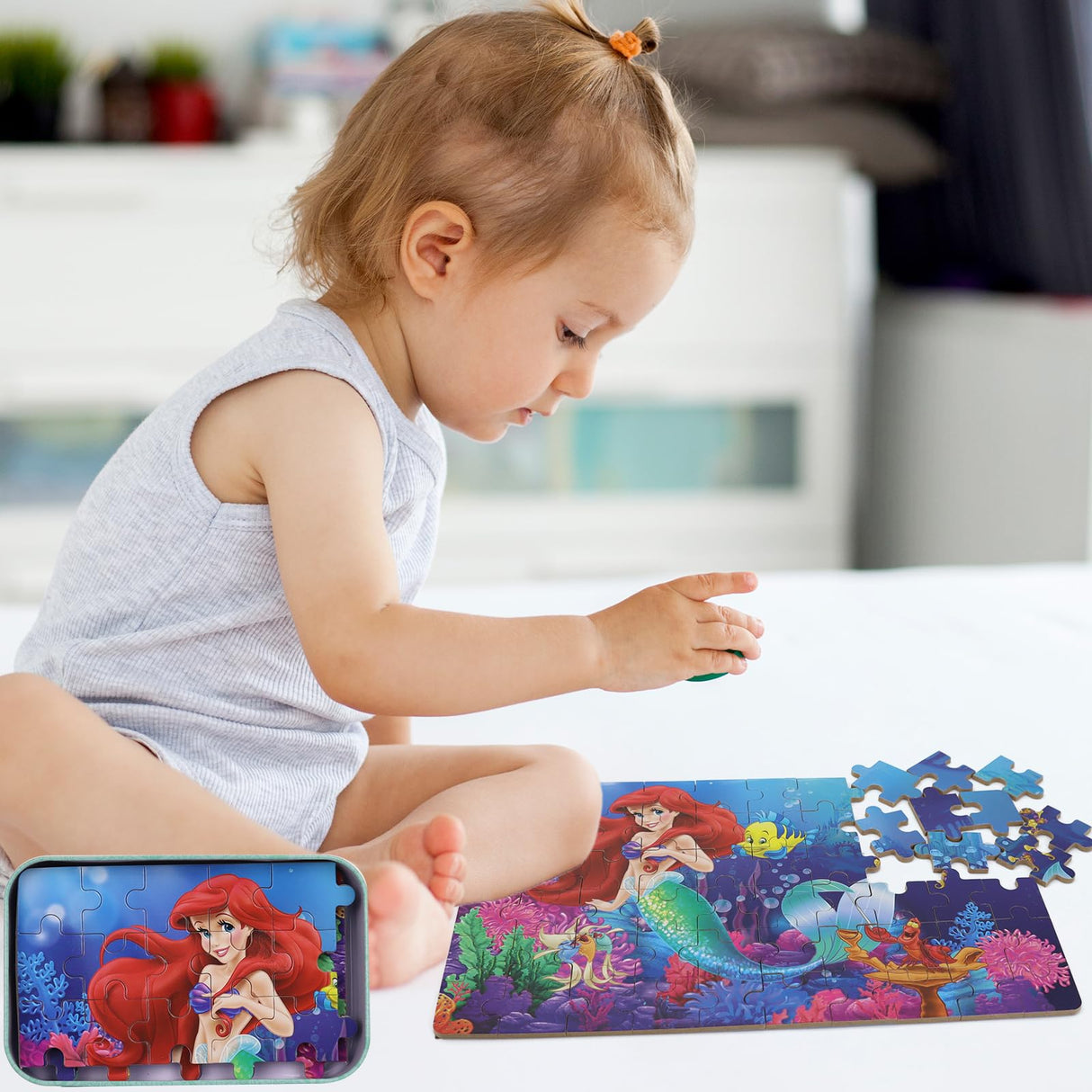 Princess Puzzles for Kids Ages 4-8 60 Pieces - Jigsaw Puzzle for Girls and Boys in Metal Box - Educational Toys for Ages 3-5 (Princess 0677) doovide