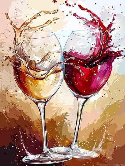 UIBDVKS 5D Wine Glasses Clinking Together Diamond Painting Kits for Adults DIY Glass Diamond Art Kits for Beginner Full Drill Glass Diamonds Painting Gem Art for Gift Wall Decor 12x16 inch