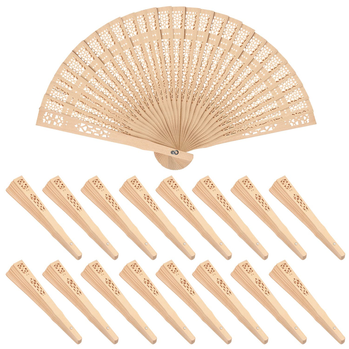 GNIEMCKIN 50 PCS Wooden Hand Fans, 8 Inch Foldable Wedding Hand Fans with Personalized Engraving, Perfect for Birthdays, Home Decor, Wedding and GNIEMCKIN