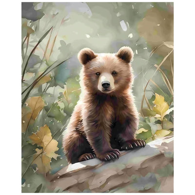 xcemhil Bear Paint by Numbers Kit for Adults, Paint by Number Animals, Bear Paint by Numbers Kit for Adults Beginner for Gift and Home Wall Decor 16x20 Inch