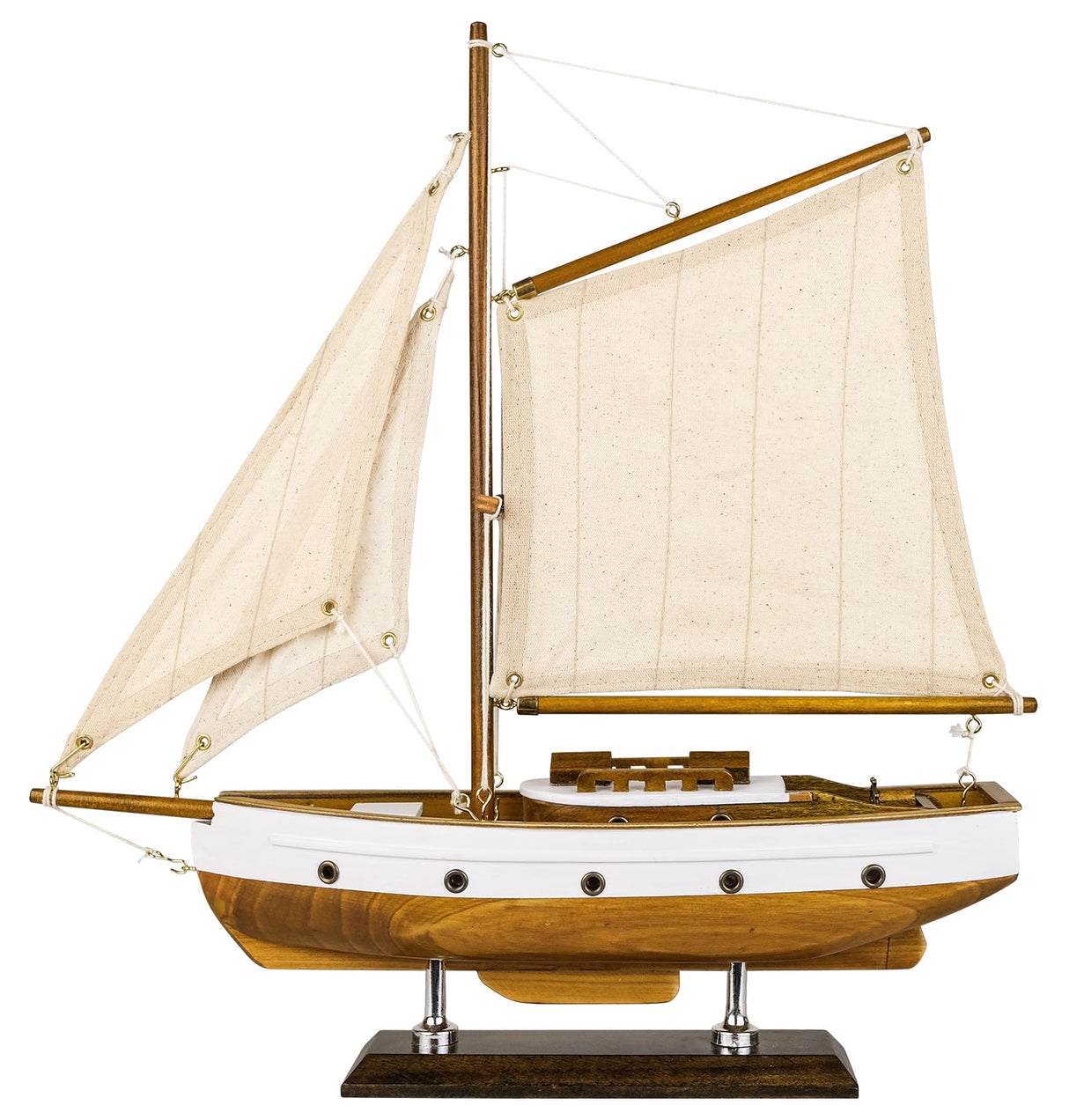 SAILINGSTORY Wooden Sailboat Decor Sail Boat Model Ship Sailing Yacht for Home Decoration Wood Color HOME DECOR SAILINGSTORY