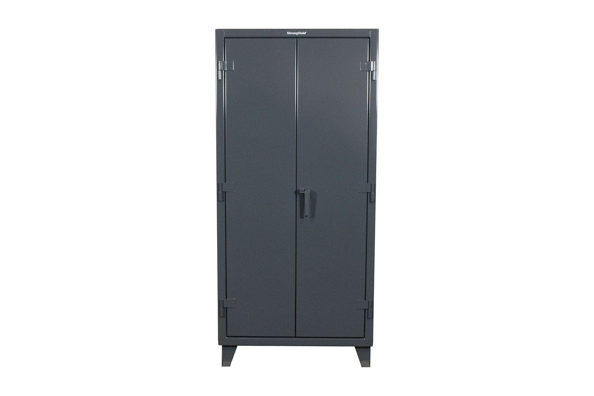Strong Hold, 36W x 20" D x 78" H, Industrial Cabinet, Heavy-Duty, Welded and Assembled, 12-Gauge Steel, Dark Gray, 4 Adjustable Shelves with 1,900 Strong Hold