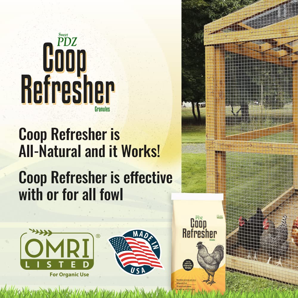 Sweet PDZ - Coop Refresher - Zeolite Odor Eliminator - Essential Chicken Coop Accessory - 10 lbs Sweet PDZ