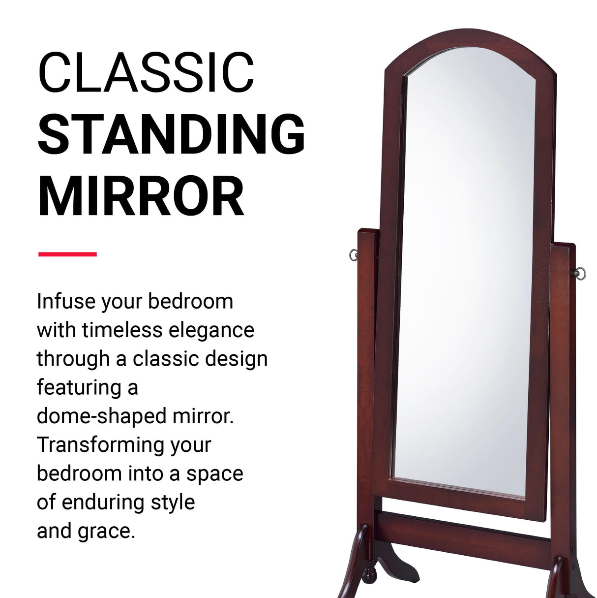 Proman Products Barrington Cheval Mirror, Walnut Proman Products
