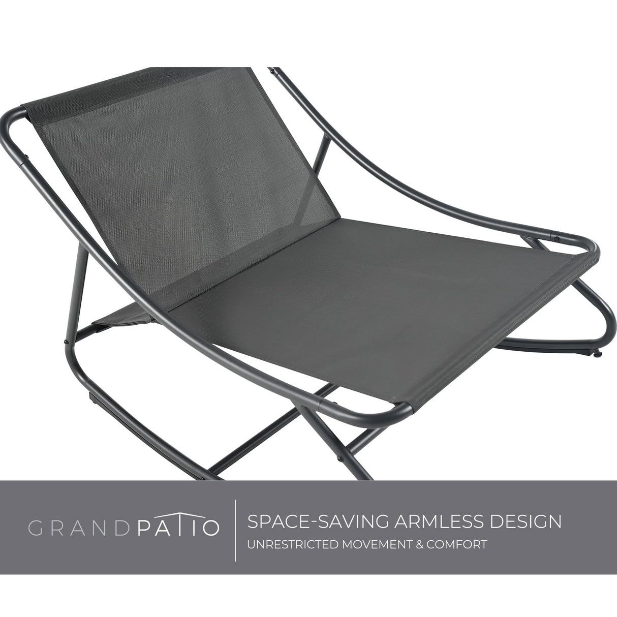 Grand patio Rocking Chair Indoor and Outdoor, Metal Patio Lounge Rocking Chair with Thick Cushion, Comfy Modern Rocker for Living Room Porch Backyard Grand patio