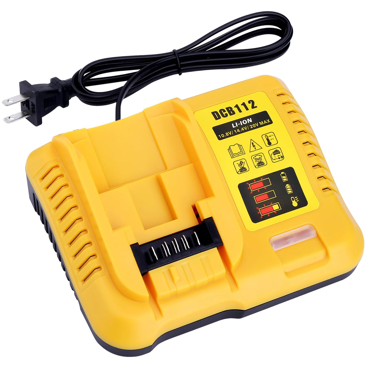 DCB112 Battery Charger Replacement for De-Walt 12V 20V and 60V MAX Lithium-Ion Battery DCB201 DCB200 DCB612 DCB609-2 DCB609 DCB606 DCB606-2 DCB208 DCB206 DCB206-2 DCB204 DCB203 DCB126 DCB127 Gonocop