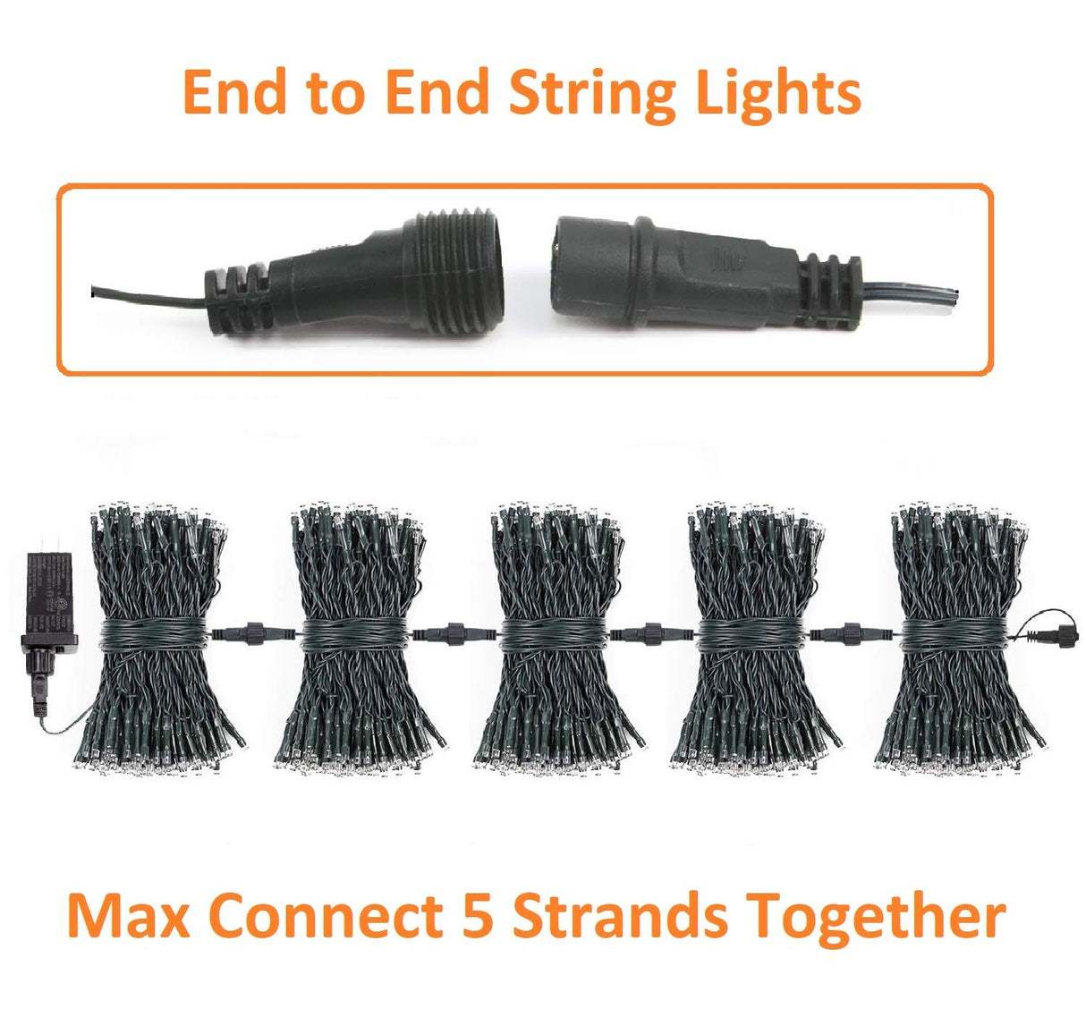 OZS 2Pack 164ft 400 LED String Lights Outdoor/Indoor, Extendable Electric Lights for Christmas Trees, Waterproof 8 Modes Green Wire Electric Holiday Lights for Christmas Decorations (Cool White) OZS