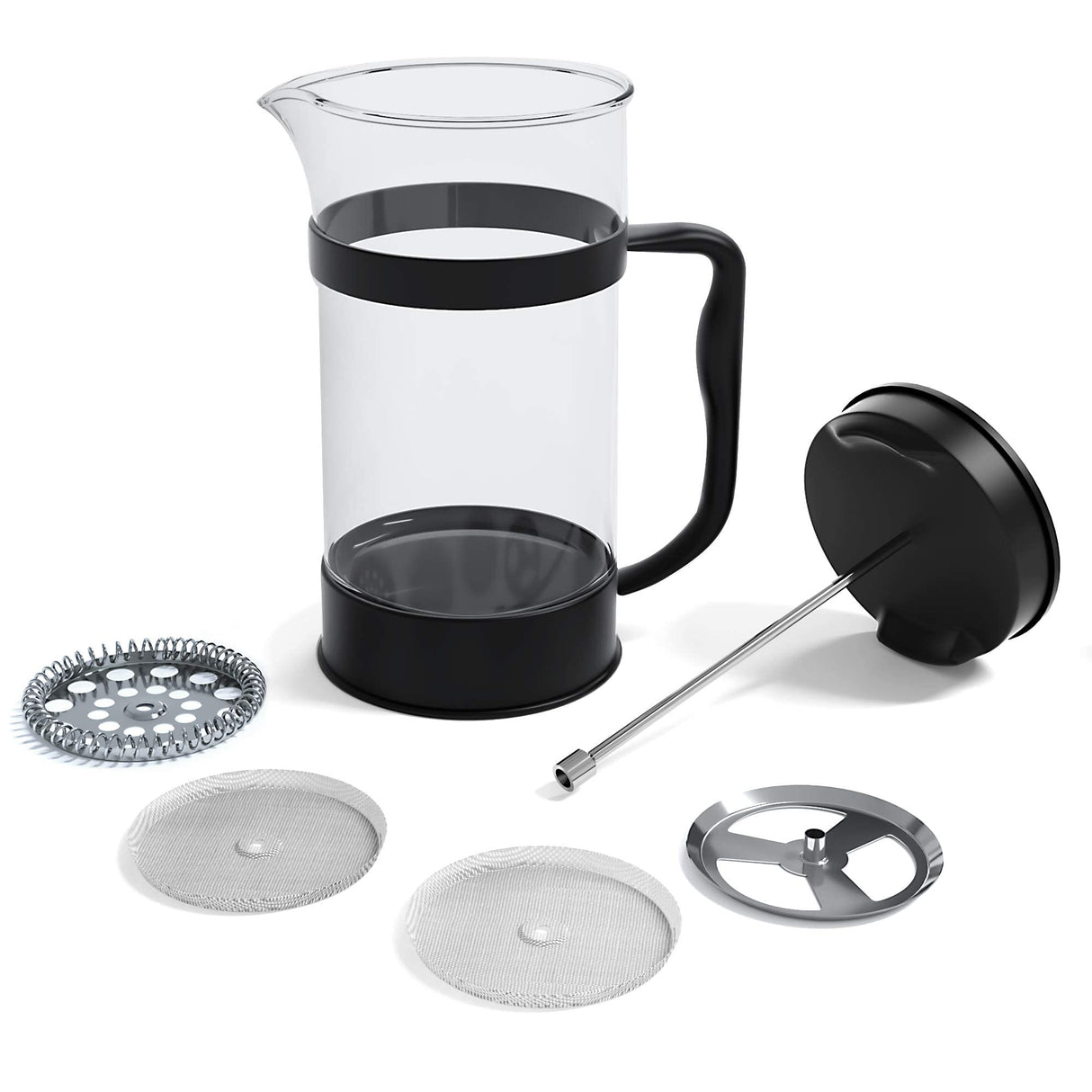 Utopia Kitchen 34 Ounce 1 Liter French Press Coffee Maker, Tea Maker, Travel Coffee Presses, Heat Resistant Thickened Borosilicate Coffee Pot for Camping Travel Gifts, Black Pack of 1 Utopia Kitchen