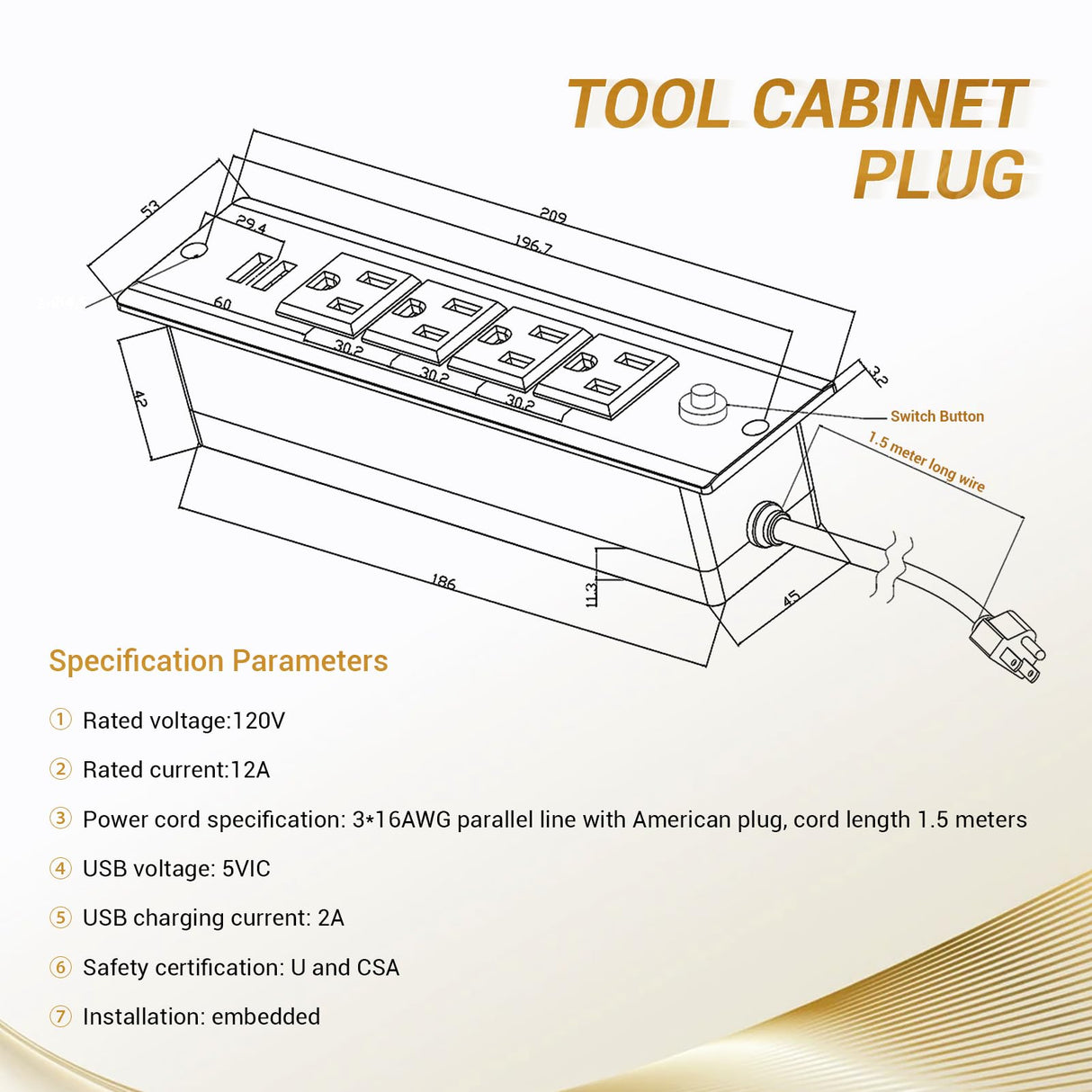 CHETTO C 72-inch Rolling Tool Chest Cabinet Mobile Workbench with 15 Storage Drawers and Wheels 3 Uper Cabinet Outlet SS Pegboard Black Tool Box for Garage CHETTO C