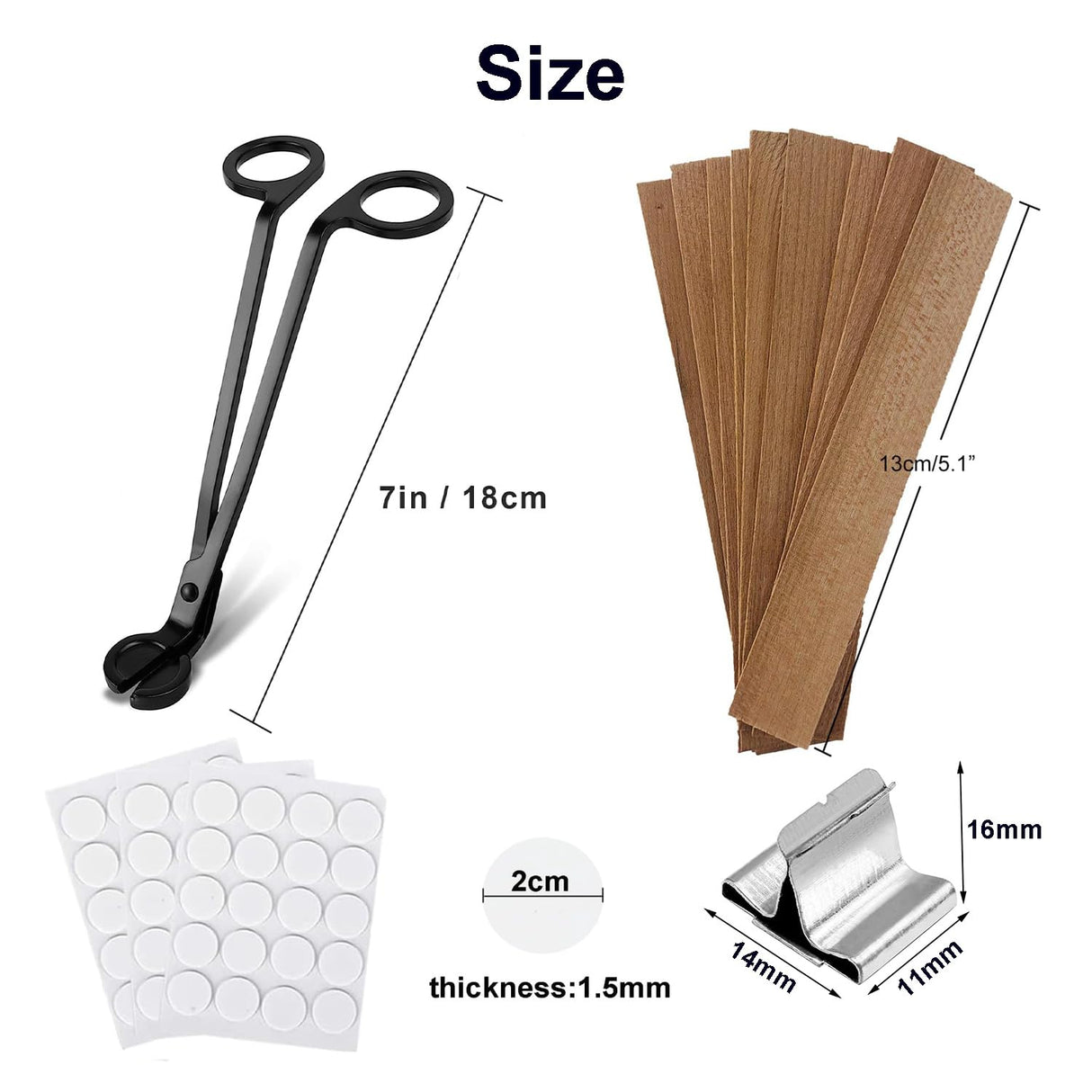 Wooden Candle Wicks with Wick Trimmer Cutter Crackling Candle Wicks kit 5.1 X 0.5 Inch Natural Candle Wood Wicks with Stand Candle Cores for DIY Candle Making Craft Phinicco