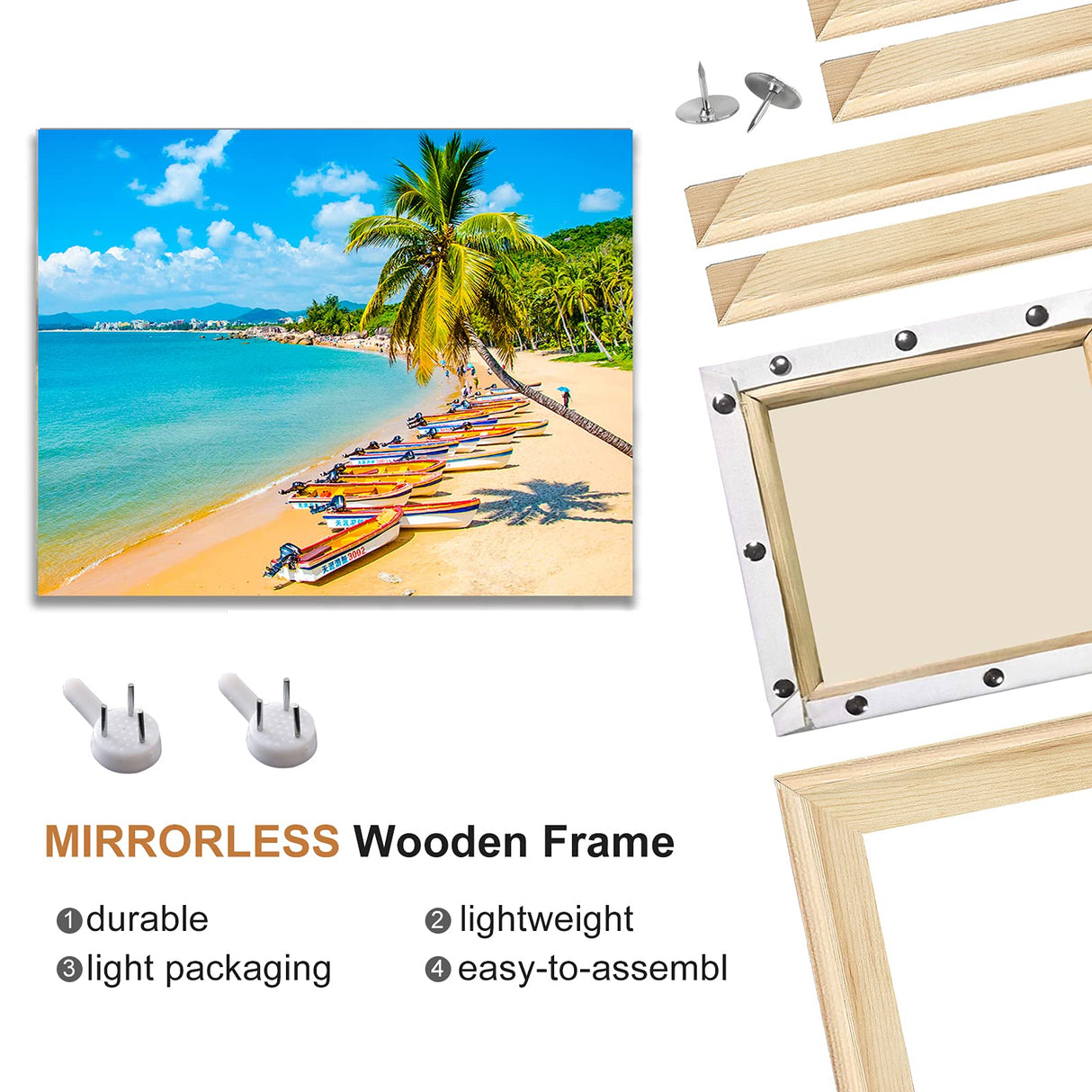 EVNEED DIY Canvas Stretcher Bars 16x20 Inch Canvas Frame - Easy to Assemble, Gallery Wrap Oil Frame Kits Canvas Wood Stretcher Bars for Oil Paintings, Prints, Paint EVNEED