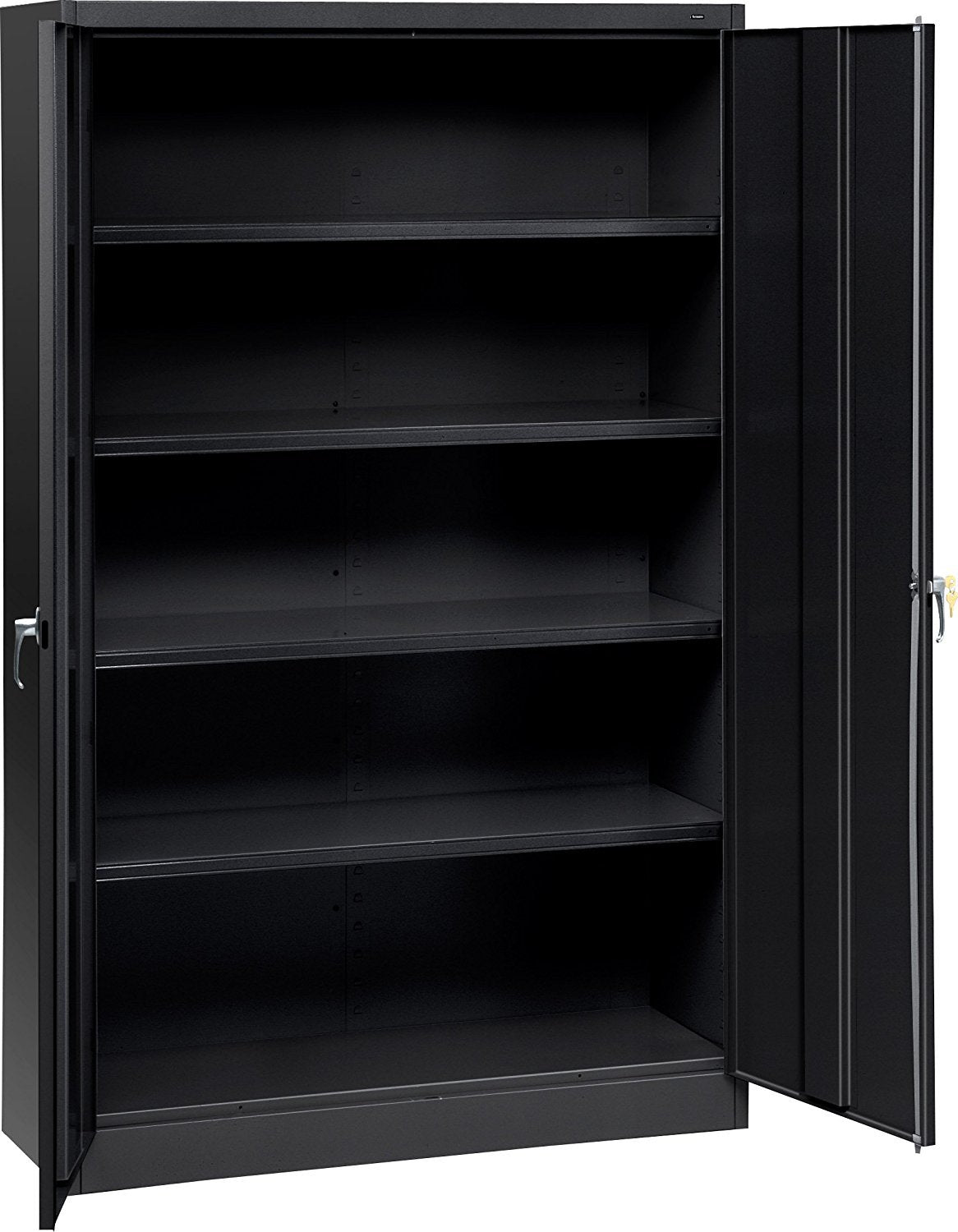 Tennsco J2478SUBK Assembled Jumbo Steel Storage Cabinet, 48w x 24d x 78h, Black Tennsco