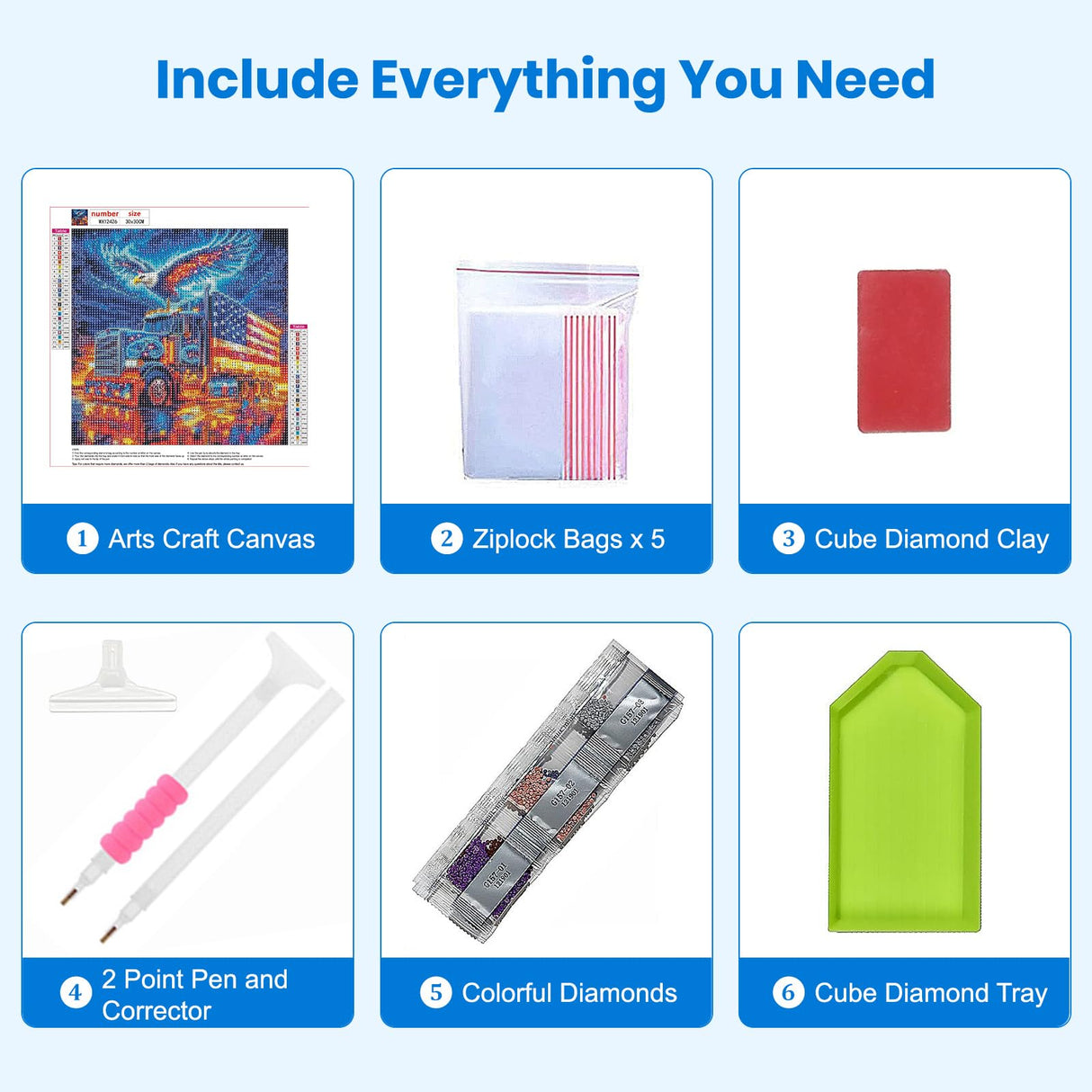 Bowetile Independence Day Eagle Diamond Art Kits for Adults, 4th of July Gifts Diamond Painting Car Kit, DIY Full Round Drill Diamond Dots Paintings Picture Gem Art Craft for Home Decor 12x12 Inch Bowetile