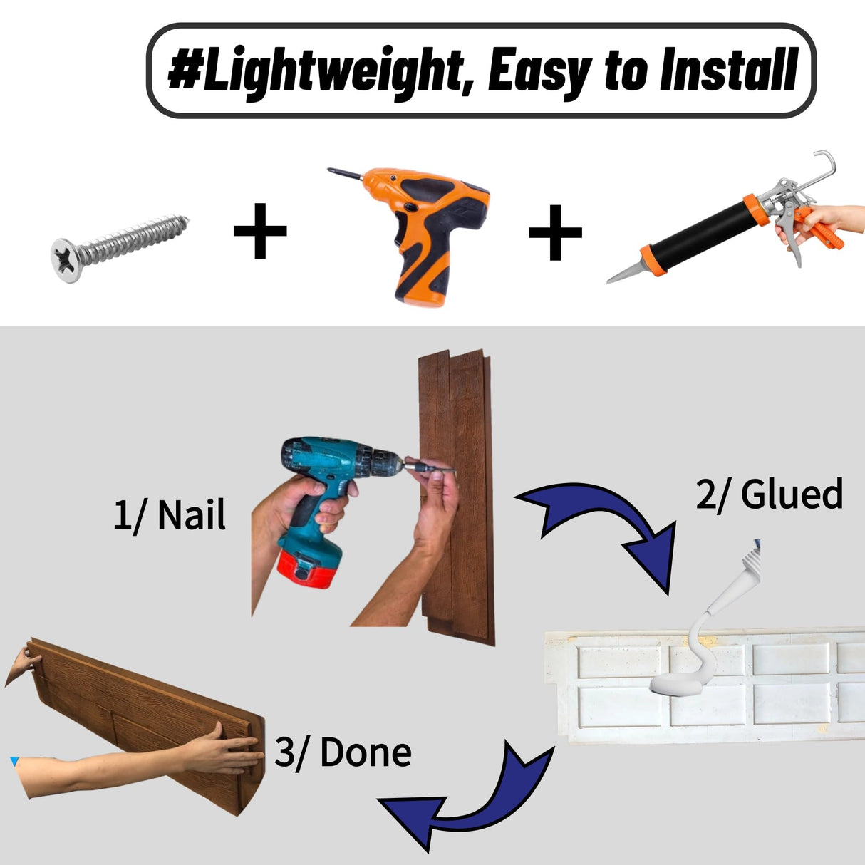 KASARO PU Faux Wood Wall Panels, 4 Pieces 3D Wainscoting Panel Accent for Interior Or Exterior Decor, 45.7 × 11.8 inch, Rustic Wood Brown KASARO