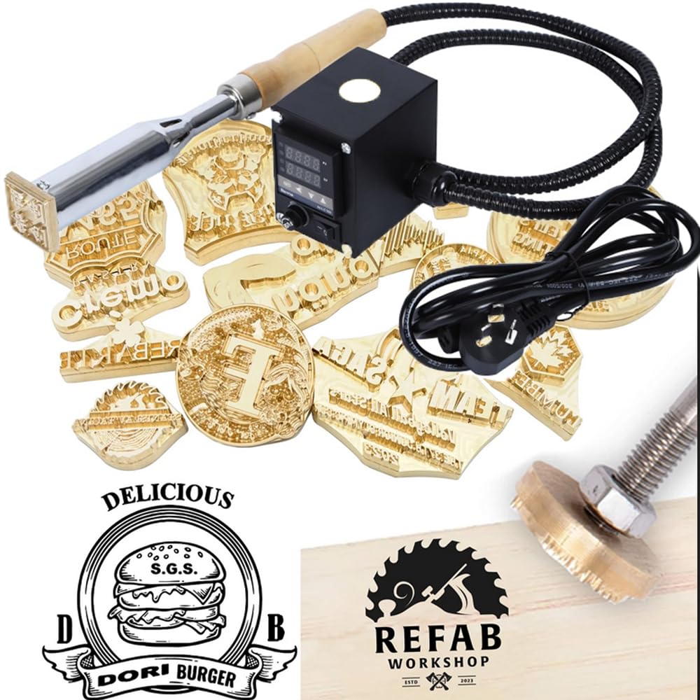 Adjustable Temperature Electric Wood Branding Iron for Custom Stamping on Wood, Leather, and More Arokimi