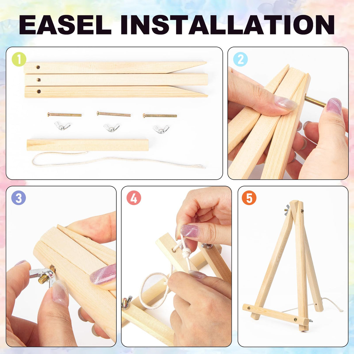 4 Pack Framed Paint by Numbers Kit for Adults Beginner with Wooden Easel, Green Plant Paint by Number Kits with Frame, DIY Acrylic Simple Painting by Numbers for Home Wall Decor Gift 8x12 inch Yezavesu
