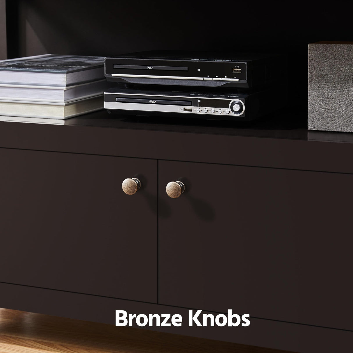 Yaheetech Wooden TV Stand for TVs Up to 50 inch, Media Entertainment Center Table, TV Cabinet Table with Storage Open Shelf & 2 Doors for Living Room, Espresso Yaheetech