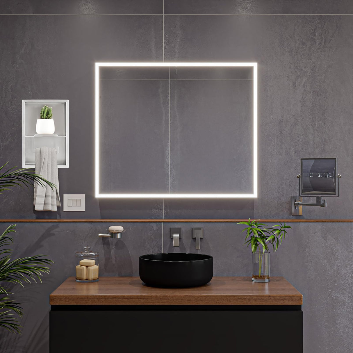 TRYWELL Recessed Toilet Paper Holder Stainless Steel Brushed Shower Niche No Tile Needed Bathroom Shelves Niche for Wall Tissue Storage Decor BK01-SS TRYWELL