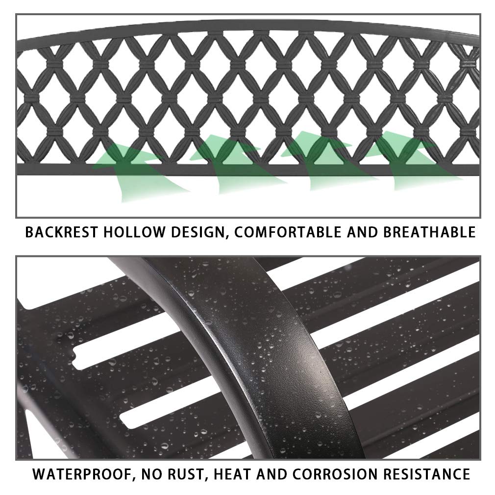 Park Bench Metal Bench 50 Garden Bench Chair Outdoor Benches Clearance Patio Bench Yard Bench Porch Work Entryway Steel Frame Furniture FDW