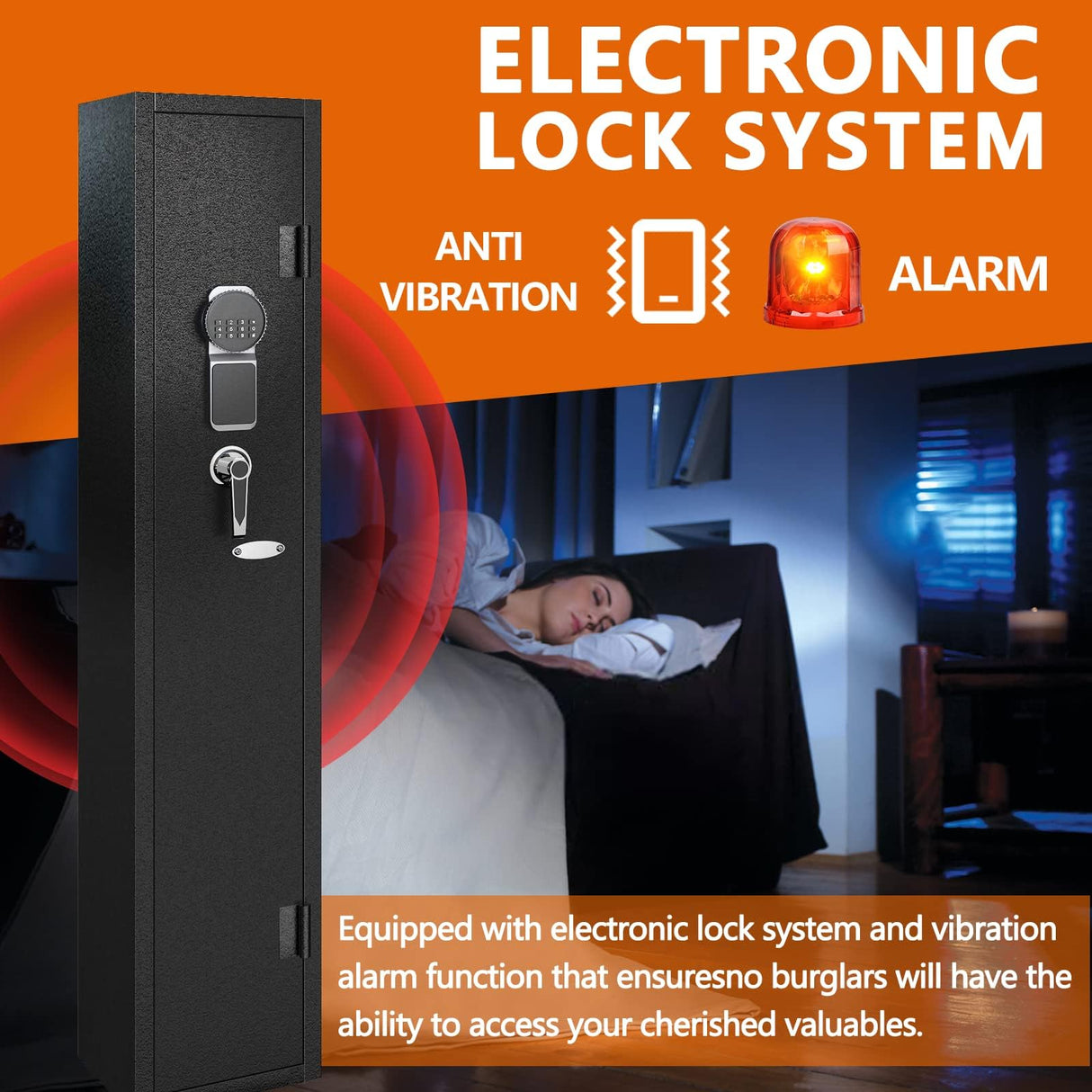 Karini 2-3 Gun Safe, Gun Safe for Rifles and Pistols, Rifle Safe,Gun Safe for Guns with Quick Access, Gun Safes for Rifles and Shotguns with Removable Gun Racks and Pockets Karini