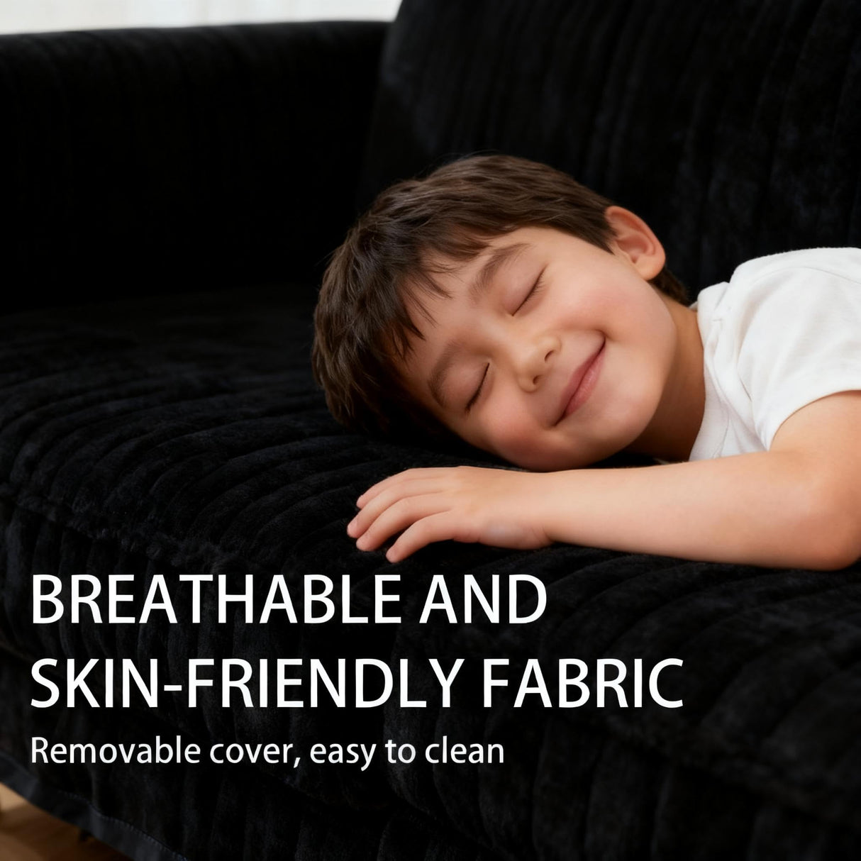 HDDFER 104" Boneless Couch Cloud - Inspired Modular Sectional Boneless Sofa for Living Room: L-Shaped Deep Seat,4 seat No Assembly,Black HDDFER