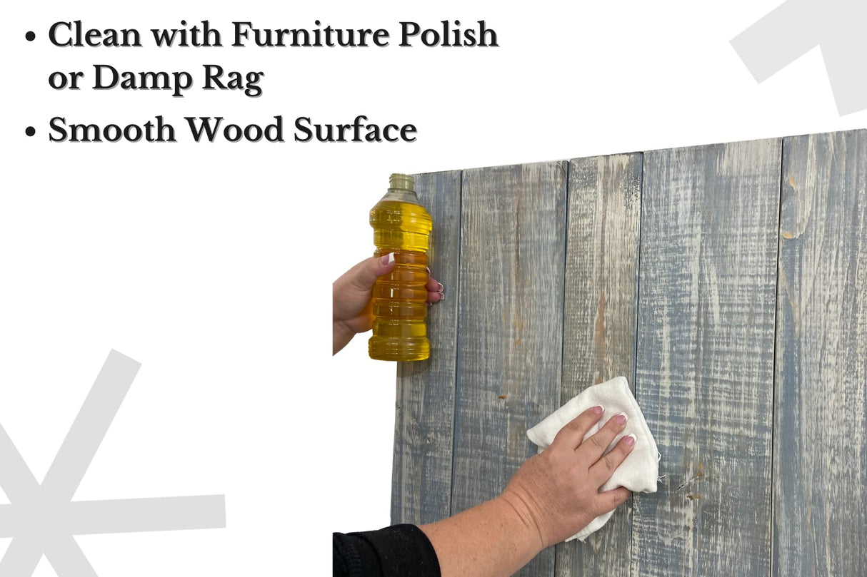 Barn Walls Blue Powderwash Headboard, Farmhouse Design, Wood Headboard, Wash Finish, Floating Panels, Wall Mount, Adjustable Height, Queen Size Barn Walls