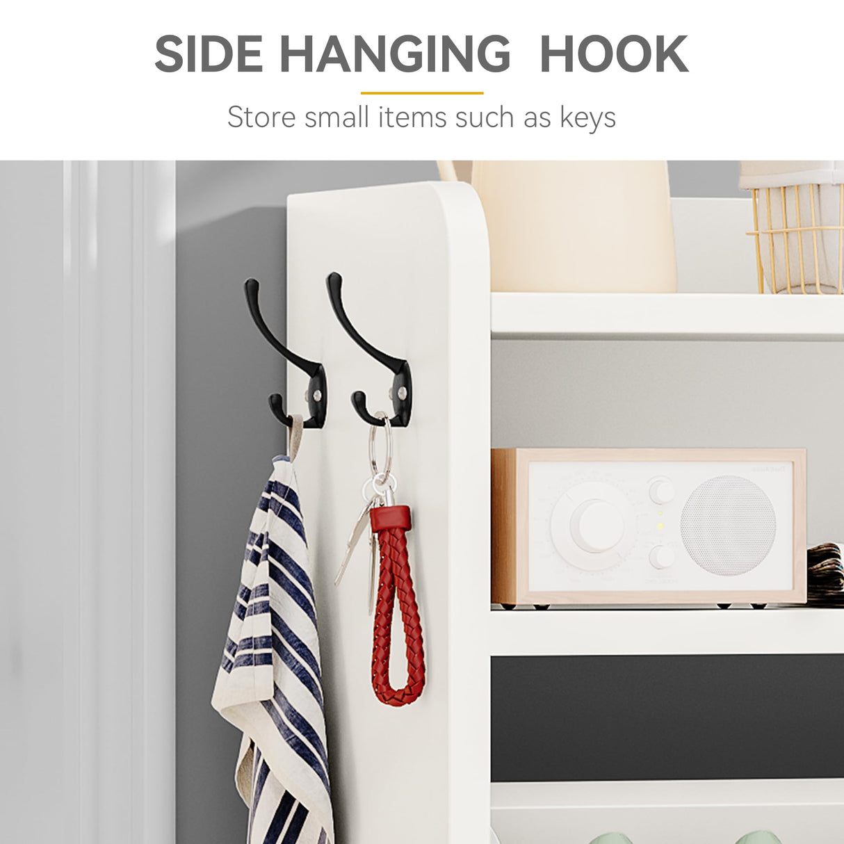 DWVO White Farmhouse Storage Shoe Cabinet with 4 Flip Drawers for 24 Pairs,Shoe Organizer with Metal Legs for Entryway, Living Room, Hallway DWVO