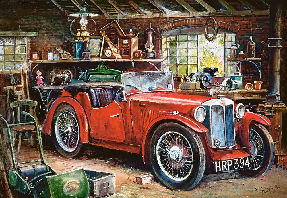 CASTORLAND 1000 Piece Jigsaw Puzzle, Vintage Garage, Automobile, Classic car, Adult Puzzle, Castorland C-104574-2 Castorland