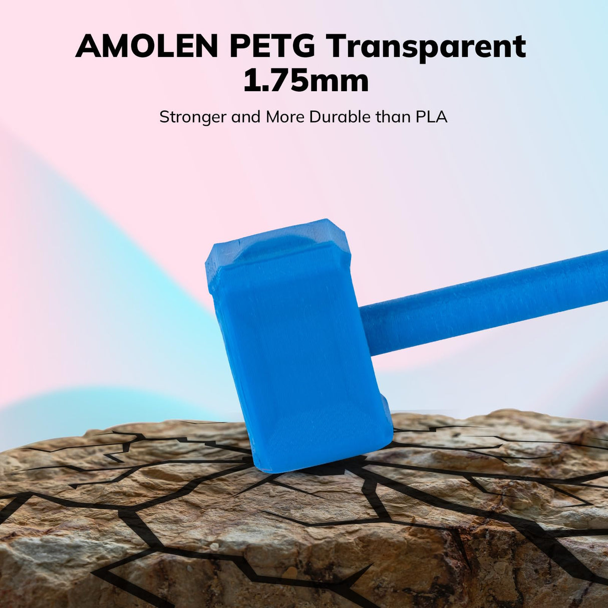 AMOLEN Rapid PETG Basic 3D Printer Filament High Speed PETG 1.75mm Dimension Accuracy +/-0.02mm 500mm/s High Speed Strong Toughness 1KG/2.2lb Dark Blue AMOLEN