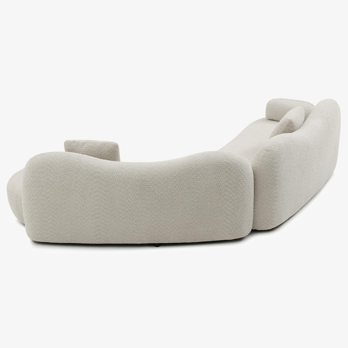 128" Luxury Curved Sectional Sofa with Ottoman, 6-Seater Boucle Couch Cloud Like Modular Sofa, Curved Sofas for Living Room, Luxury Couches with Butterfly Backrest Pillows (Beige) mr.waiba