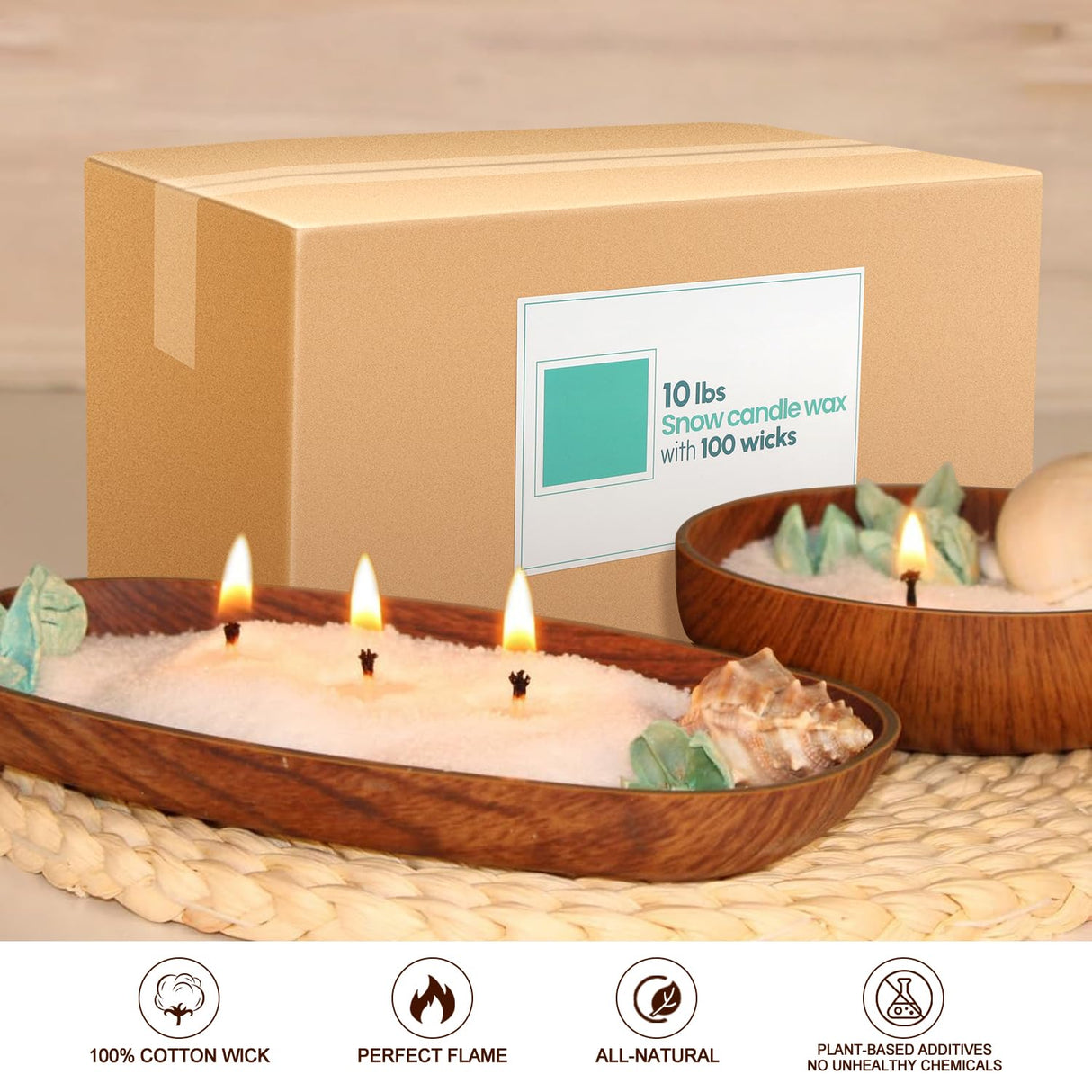 ECLHTLNY 10LB DIY Snow Pearled Candle- Powder Candle Making for Soy Wax Candle Crafts- Natural Candle Making Supplies- HIGH Class Material- LongLasting Burn Time ECLHTLNY