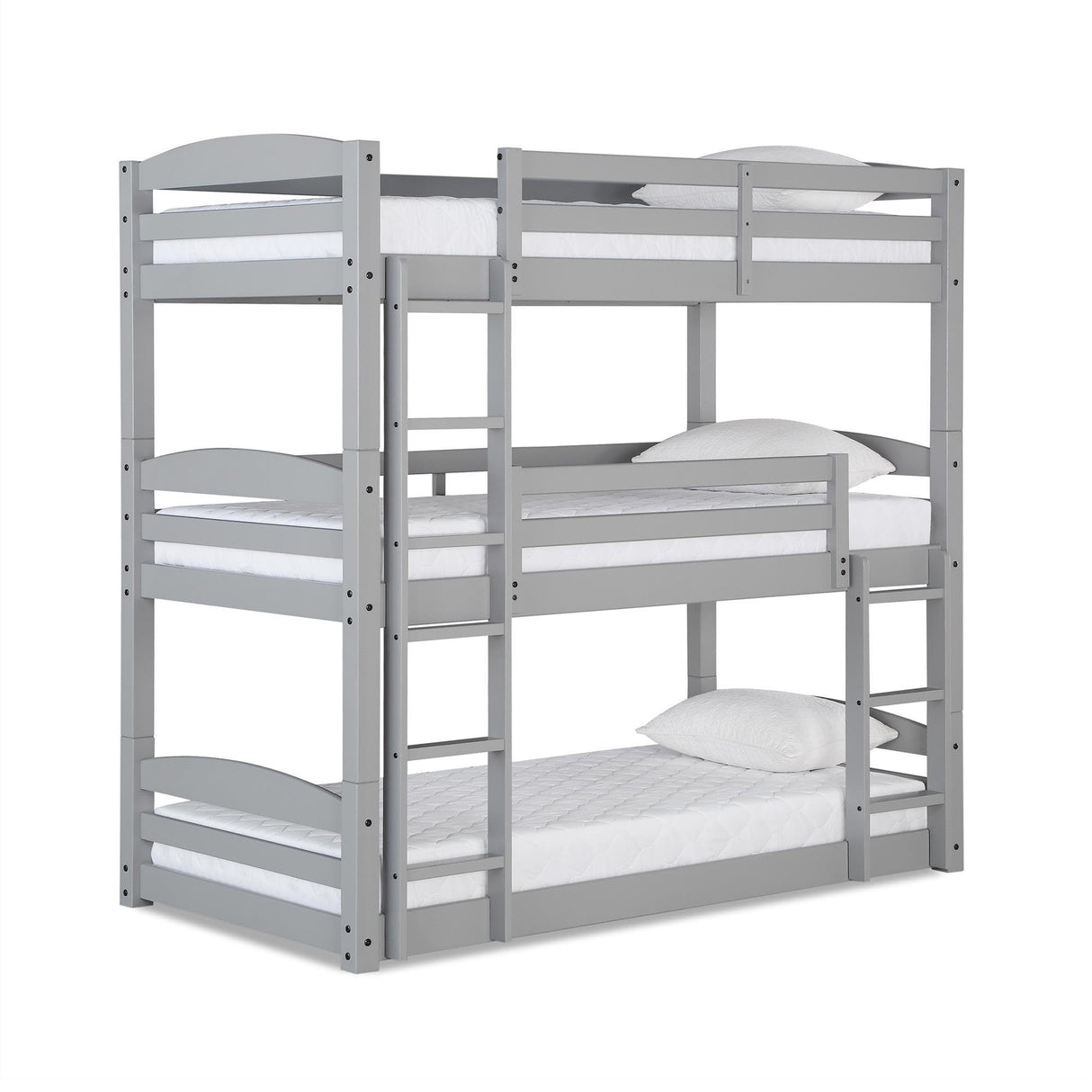 DHP Phoenix Triple Bunk Bed, Twin Size, Grey DHP