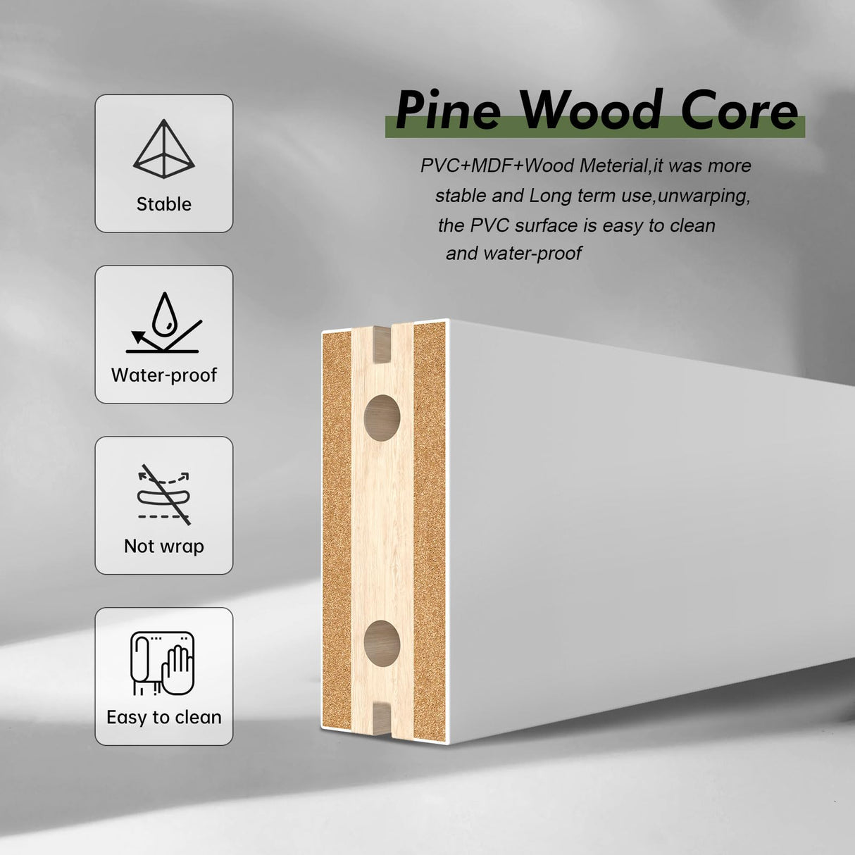 Fredbeck 30x84 inch White Barn Door with 5.5FT Sliding Door Hardware Kit Included & Handle,Solid,MDF, PVC Surface,DIY Assembly,5-Panel,Fit 27in-28in Opening FREDBECK