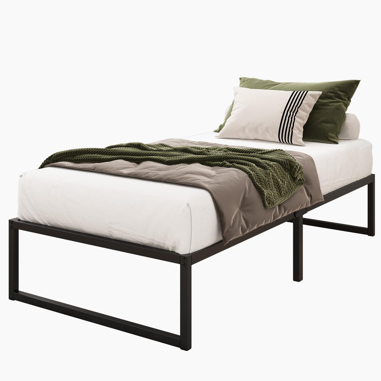 Lutown-Teen 14 Inch Twin XL Bed Frames Heavy Duty Sturdy Metal Platform Bed Frame No Box Spring Needed, Noise Free, Easy Assembly, Black Lutown-Teen