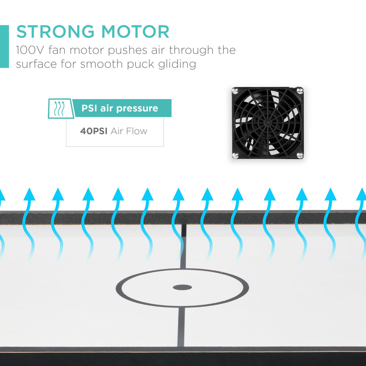 Best Choice Products 40in Portable Tabletop Air Hockey Arcade Table for Game Room w/ 100V Motor, Electric Fan, 2 Strikers, 2 Pucks - Arcade Best Choice Products