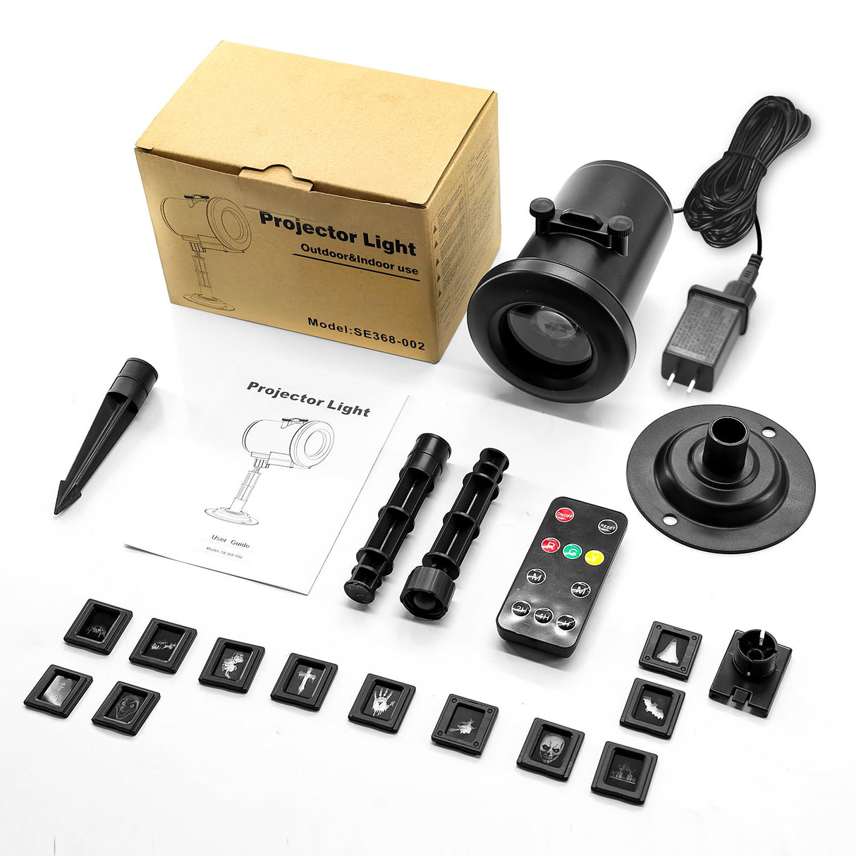 12 in 1 Halloween Projector Outdoor,3D Dynamic Halloween Decorations,Clearer Ghost/Spider/Bat/Skull/Witch/Nativity/Crucifix HD Patterns,Waterproof for Window Wall Cemetery Christmas Decor Nagudenfo