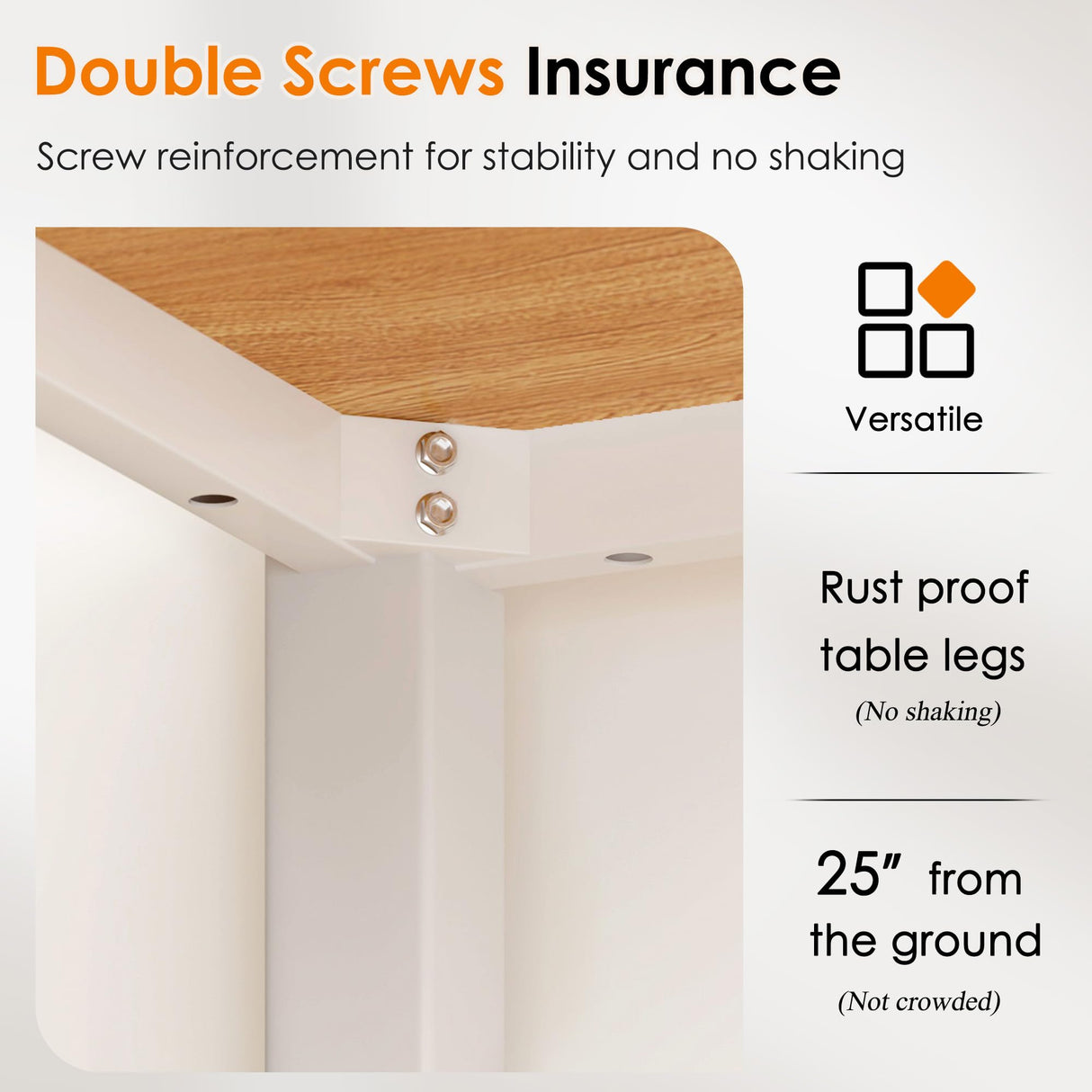 DlandHome 63 inches X-Large Computer Desk, Composite Wood Board, Decent and Steady Home Office Desk/Workstation/Table, BS1-160TW Teak and White Legs, 1 Pack DlandHome