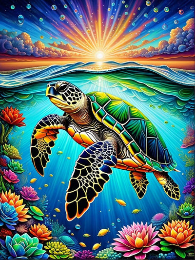 GOUGOUFAFA Sea Turtles Paint by Numbers Kit for Adults - 16 x 20 Inch