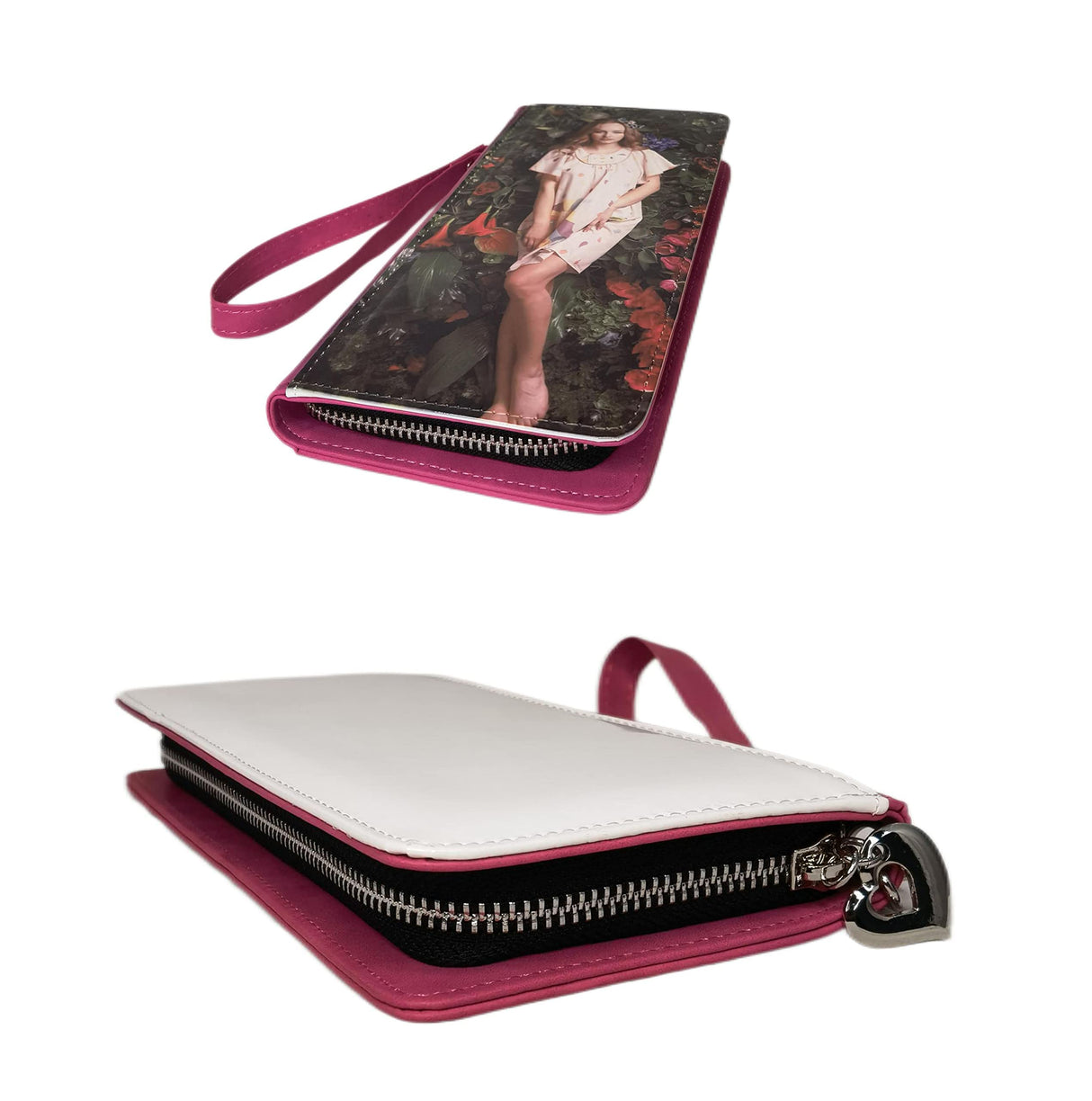 Youkang Sublimation Wallet Women's Zipper Card Holder Storage Bag Women's Travel Clutch Wristband DIY Craft (Red) Youkang