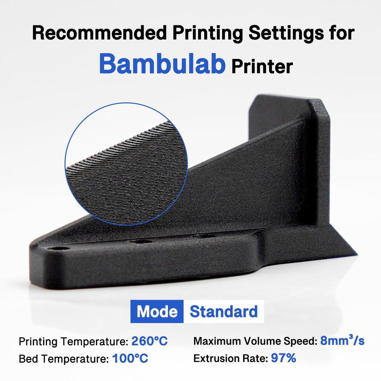 YXPOLYER PC Carbon Fiber Filament PC-CF 50g 1.75mm for 3D Printing, Polycarbonate Carbon Fiber 3D Printer Filament Engineering Material Filament yxpolyer