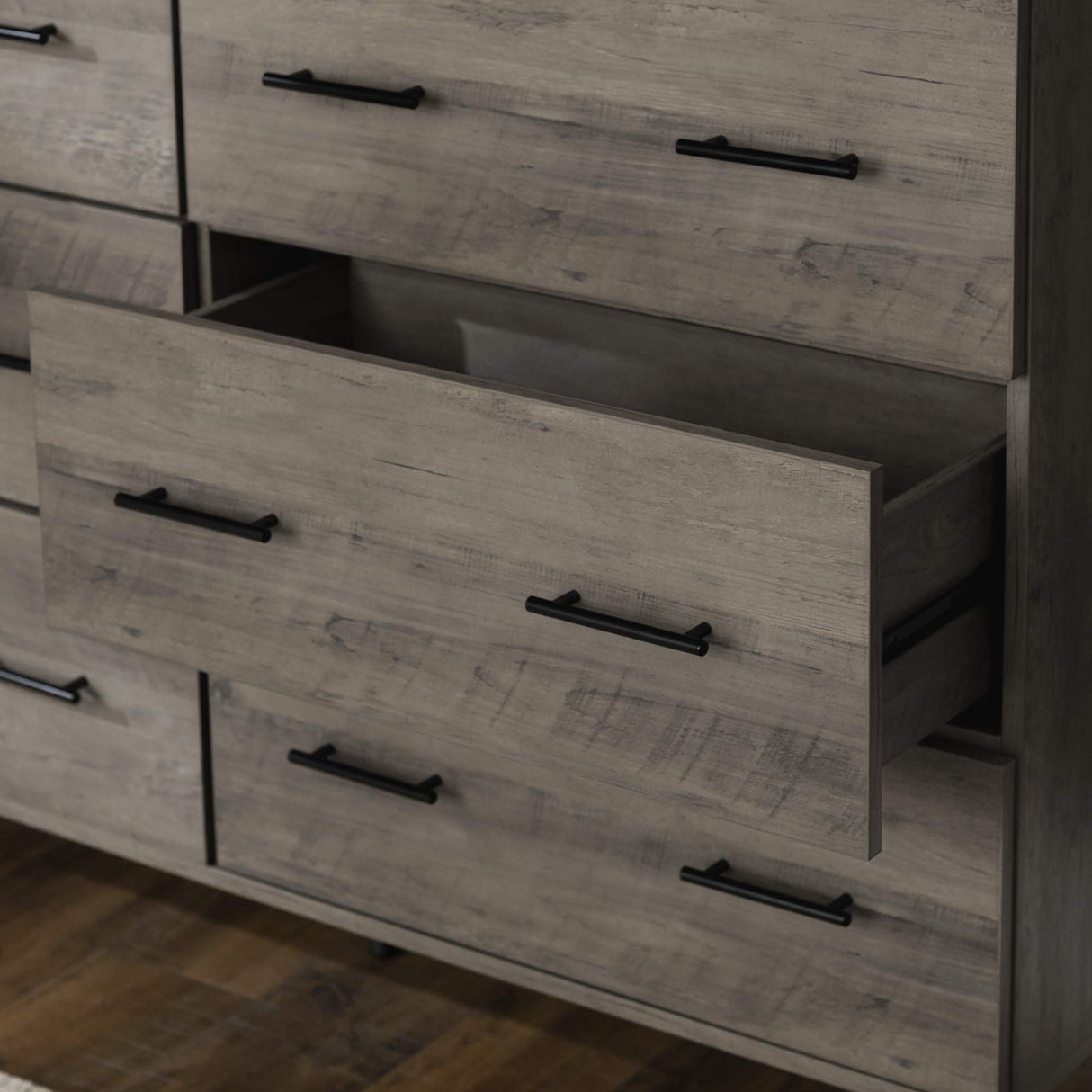 Walker Edison Mila Modern 6 Drawer Storage Buffet, 52 Inch, Grey Wash Walker Edison